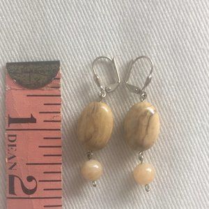 Stone and bead earrings